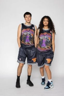 BROKEN PROMISES Bottoms You Played Me Basketball Shorts Black