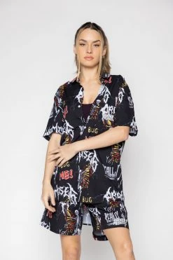 BROKEN PROMISES Shirts Buggerfly Button-Up, Black