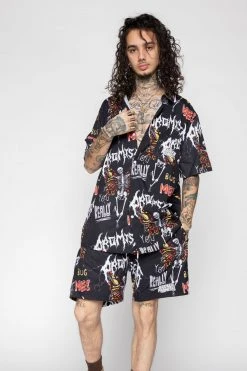 BROKEN PROMISES Shirts Buggerfly Button-Up, Black