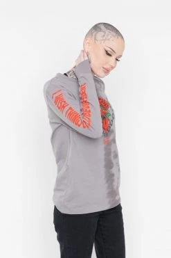 BROKEN PROMISES Shirts Could Be Different Split Dye L/S Grey