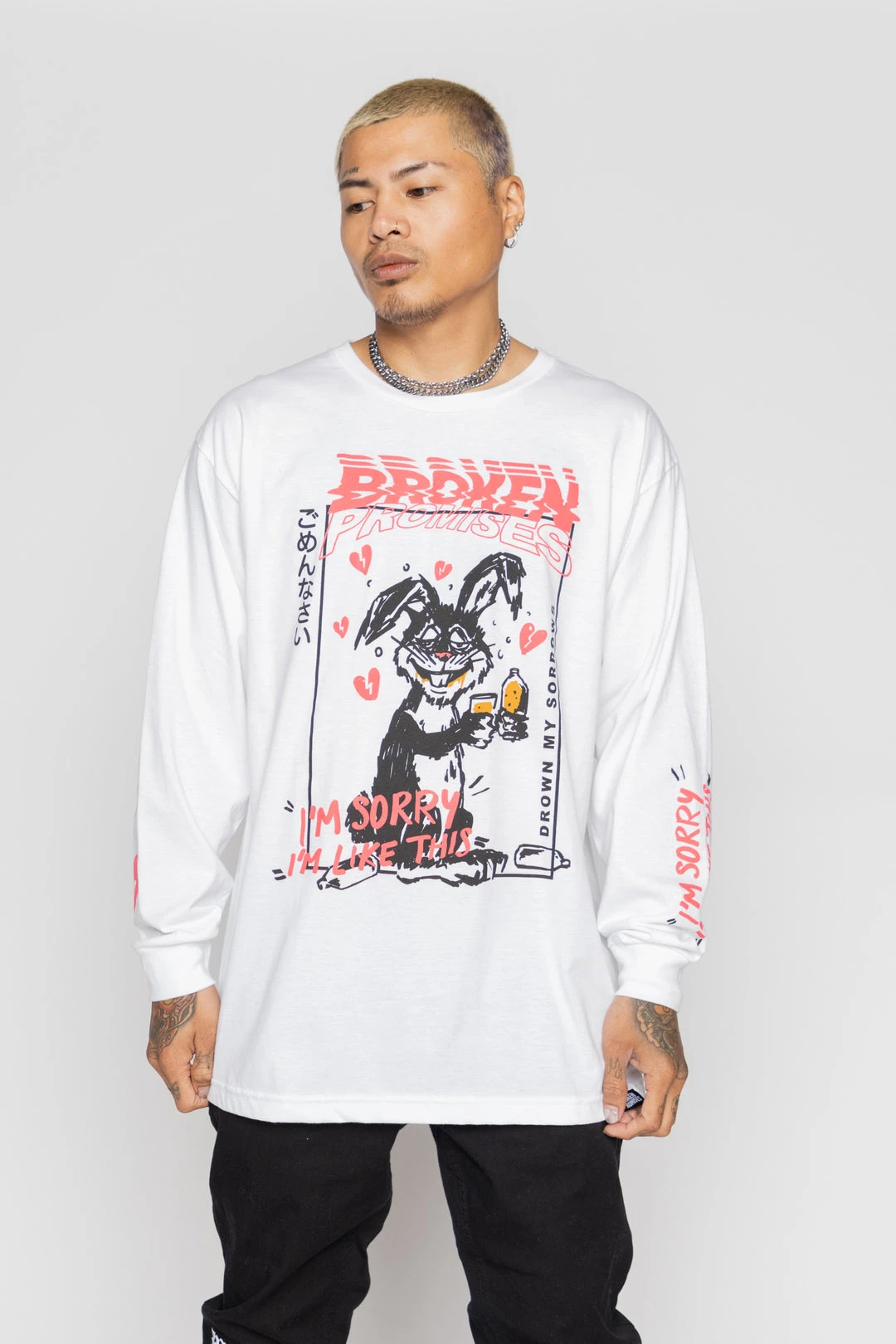 BROKEN PROMISES Shirts Drown My Sorrows L/S White