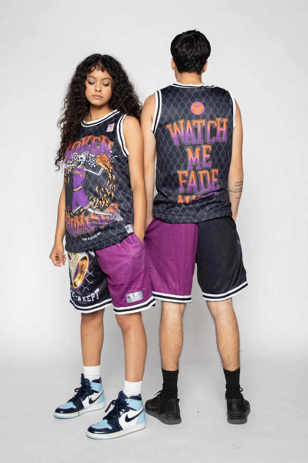 BROKEN PROMISES Bottoms Champion Ring Patchwork Shorts