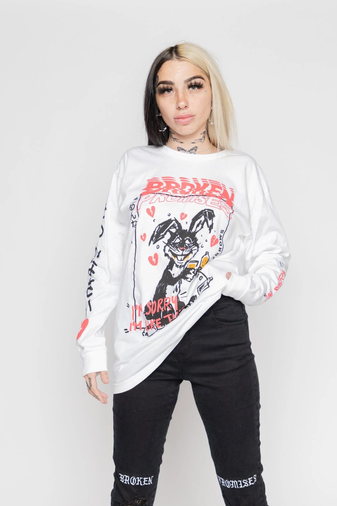 BROKEN PROMISES Shirts Drown My Sorrows L/S White