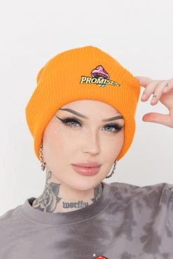 BROKEN PROMISES BP Shroom Beanie Orange Headwear