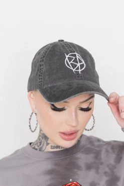 BROKEN PROMISES Riot Dad Hat Washed Black Headwear