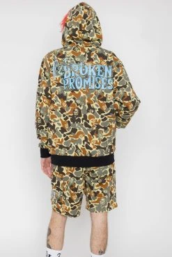 BROKEN PROMISES Reaper Camo Zip Hoodie Green Hoodies