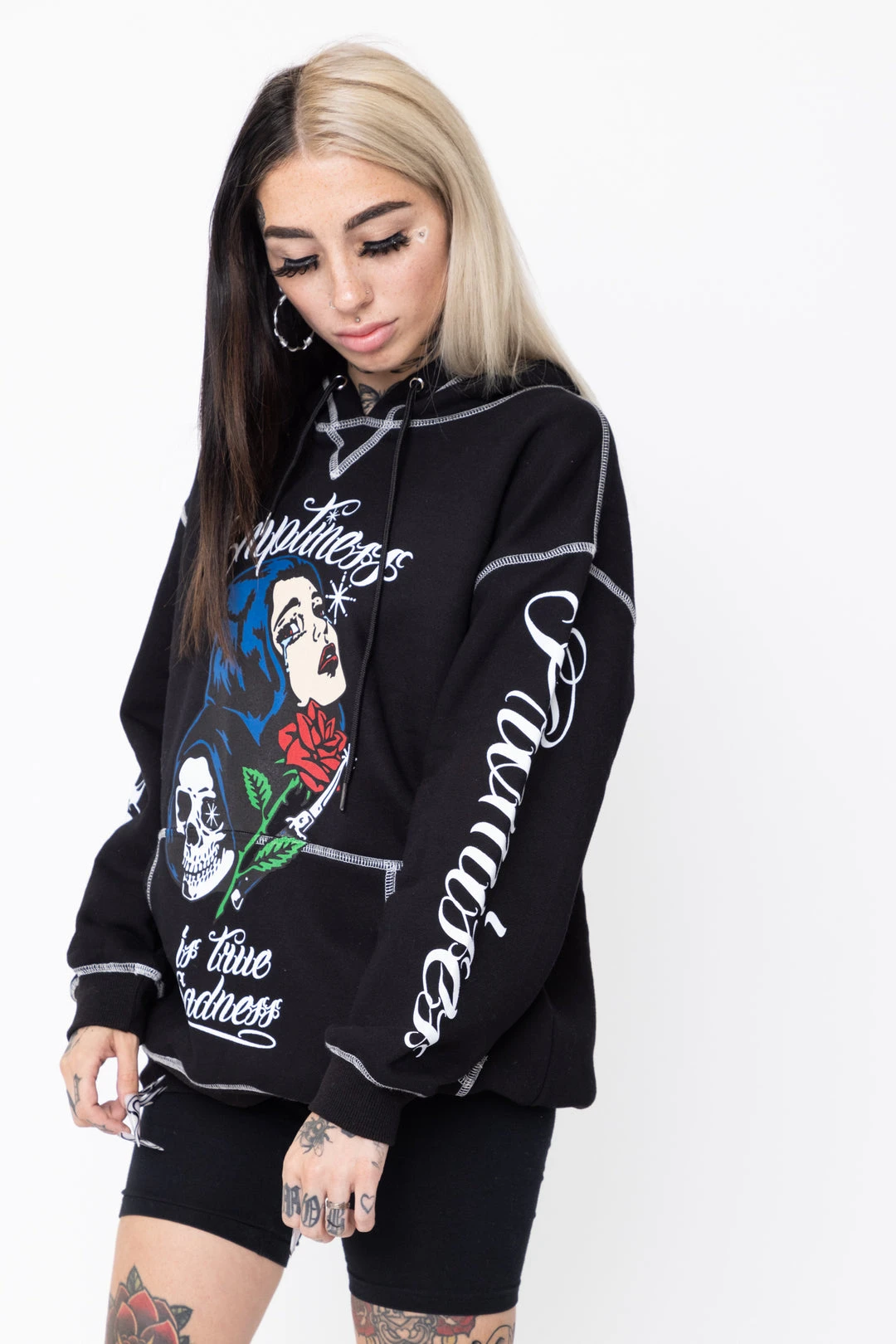 CASH True Sadness Contrast Stitch Hoodie