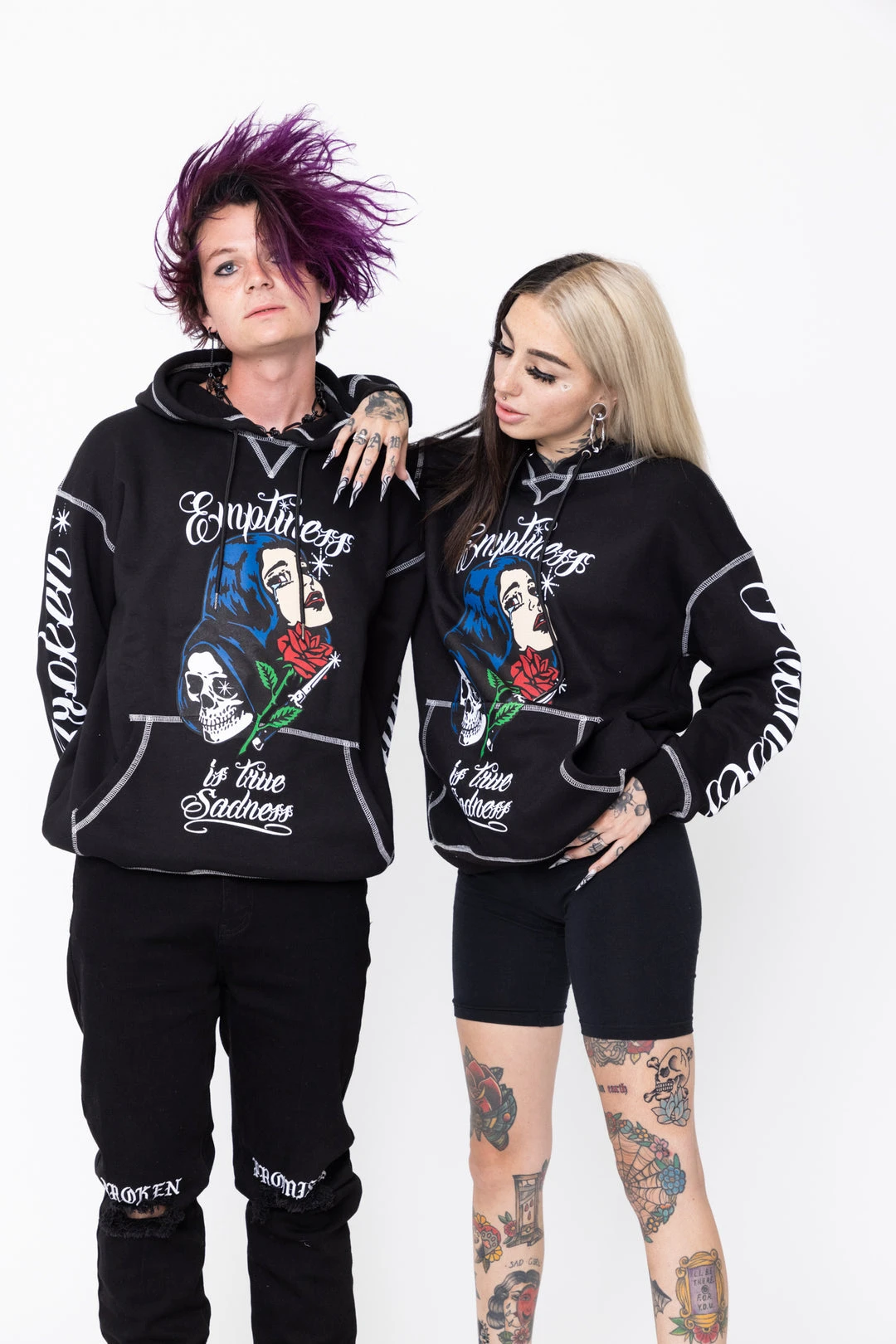 CASH True Sadness Contrast Stitch Hoodie
