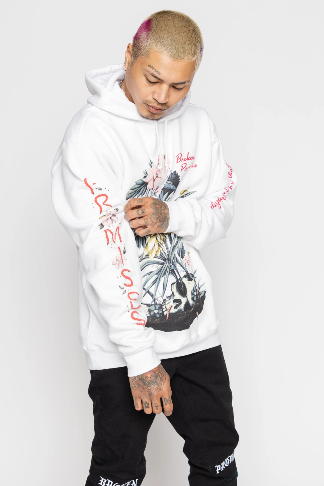 BROKEN PROMISES Hoodies Lovely Decay Hoodie White