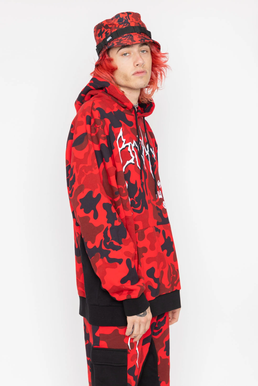 BROKEN PROMISES Demon Camo Hoodie - Red Hoodies