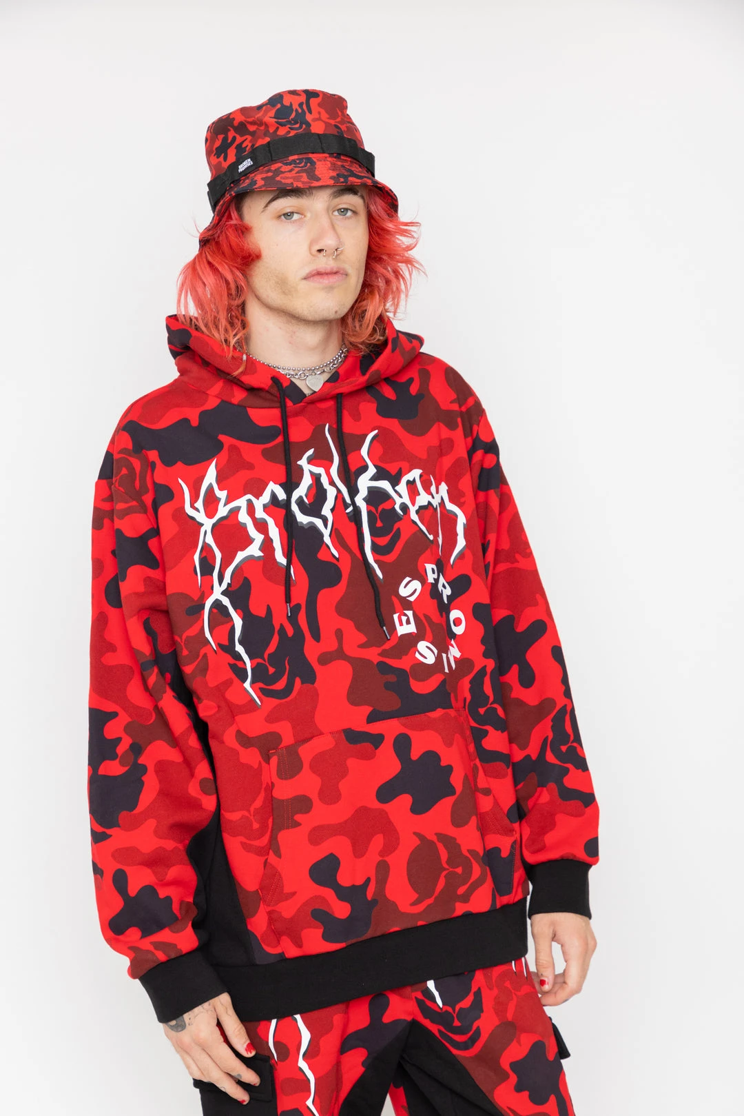 BROKEN PROMISES Demon Camo Hoodie - Red Hoodies