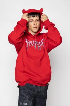 BROKEN PROMISES Headbang Horn Hoodie Red Horn Hoodies