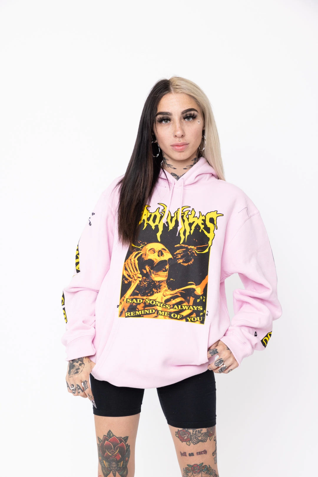 BROKEN PROMISES Hoodies Sad Songs Hoodie Pink