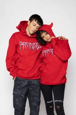 BROKEN PROMISES Headbang Horn Hoodie Red Horn Hoodies