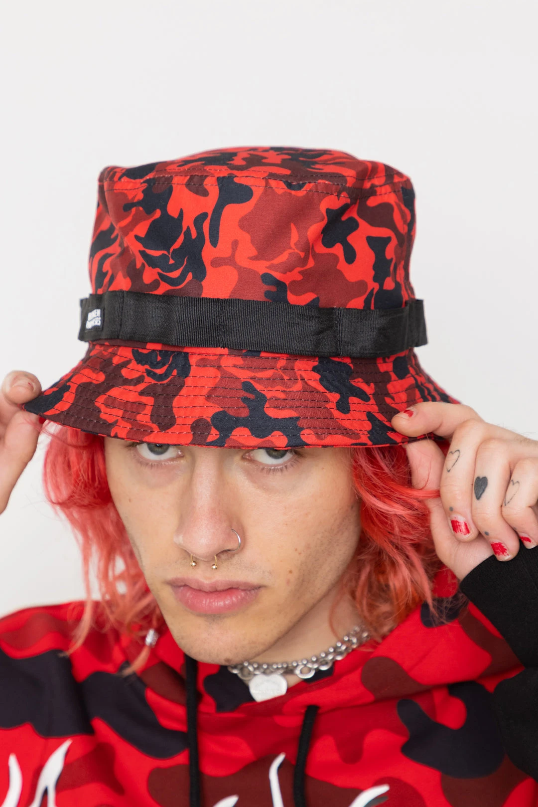 BROKEN PROMISES Sale Demon Camo Red Bucket Hat