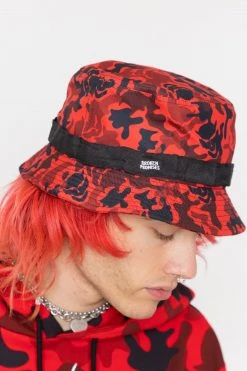 BROKEN PROMISES Sale Demon Camo Red Bucket Hat
