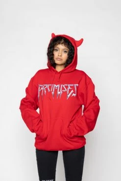 BROKEN PROMISES Headbang Horn Hoodie Red Horn Hoodies