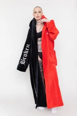 BROKEN PROMISES Red/Black Split Devil Horn Robe