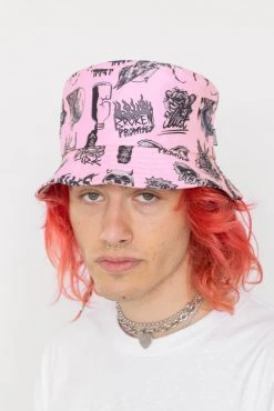 BROKEN PROMISES Headwear Secret Crush Pink Bucket Hat
