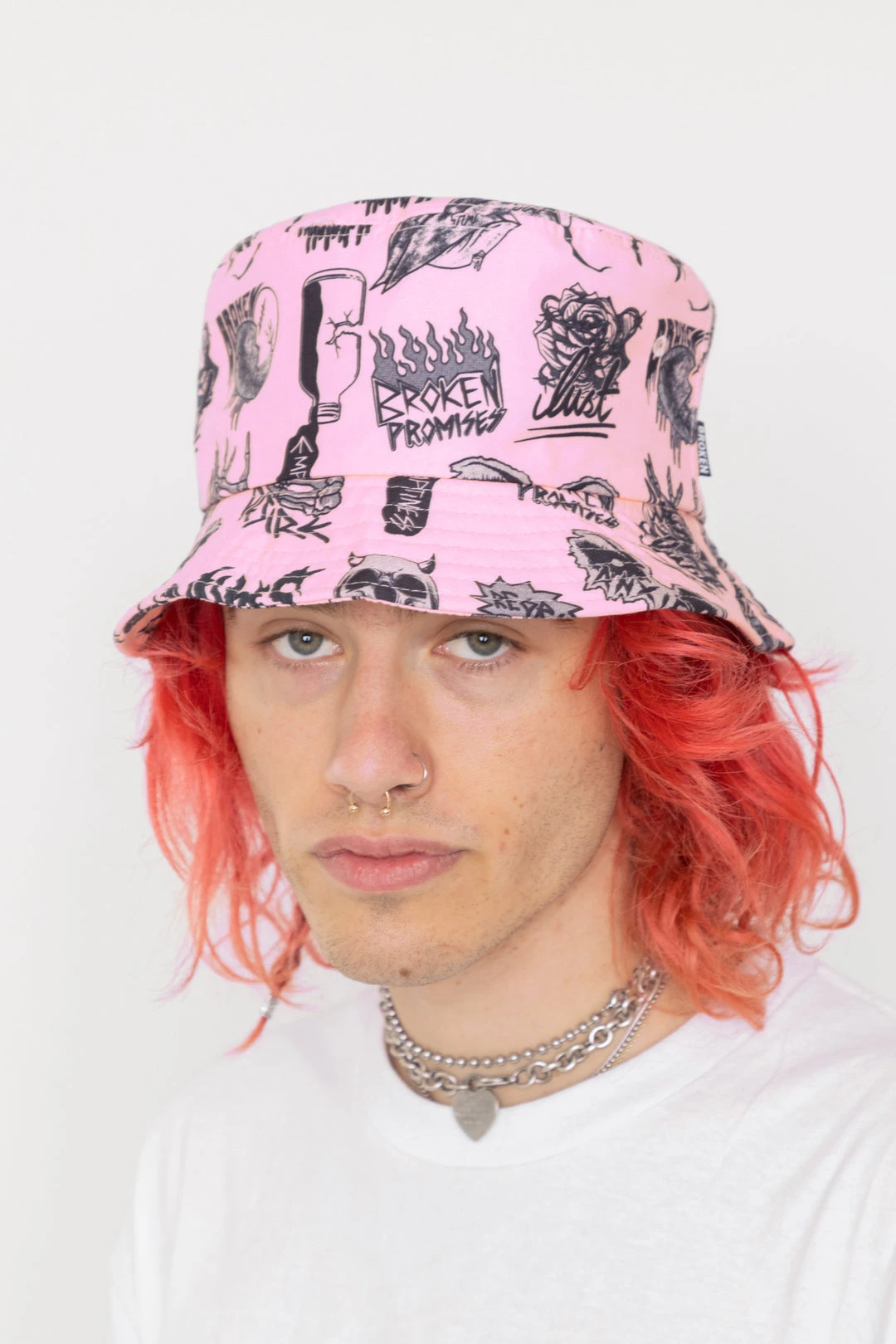 BROKEN PROMISES Headwear Secret Crush Pink Bucket Hat