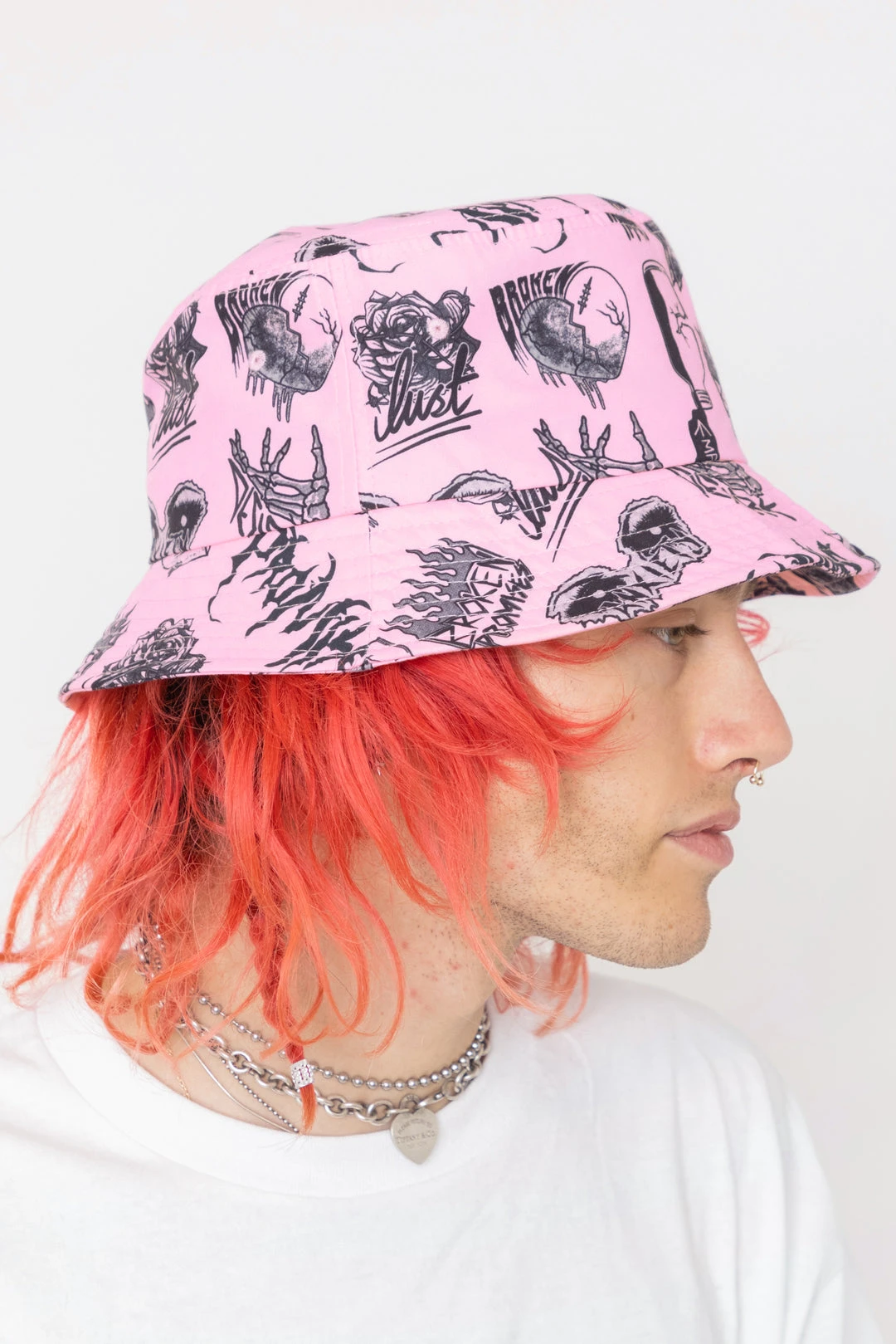 BROKEN PROMISES Headwear Secret Crush Pink Bucket Hat