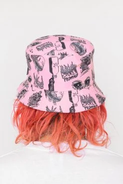 BROKEN PROMISES Headwear Secret Crush Pink Bucket Hat