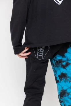 BROKEN PROMISES Slogan Split Dye Denim Blk/Blue