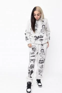 BROKEN PROMISES Bye My Love Sweatpants Grey