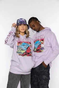 BROKEN PROMISES Hoodies Back To The Hood Lavender Hoodie