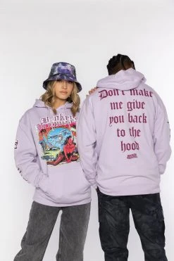 BROKEN PROMISES Hoodies Back To The Hood Lavender Hoodie