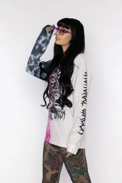 BROKEN PROMISES Emotional Wreck Split Washed L/S Tee Shirts