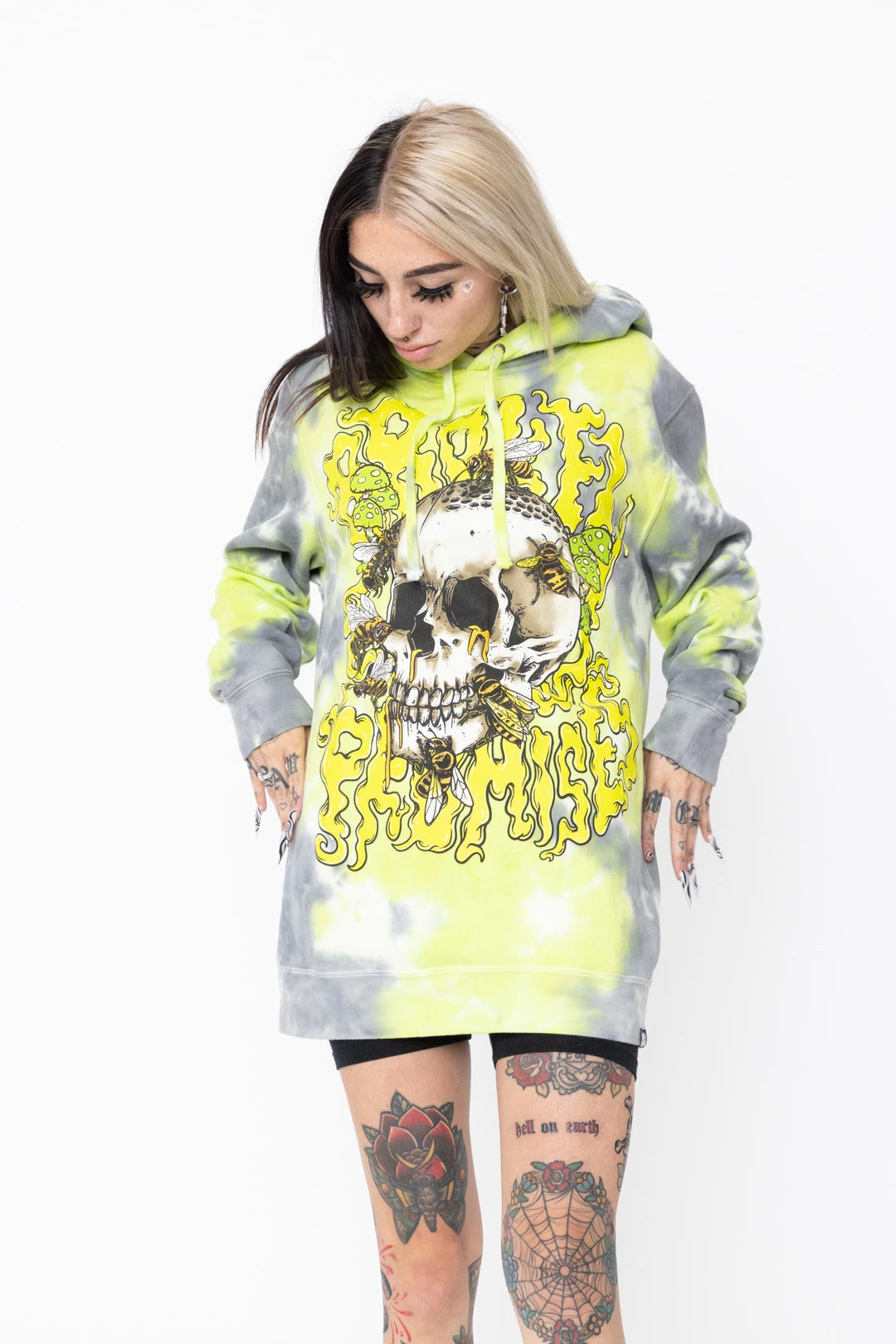 BROKEN PROMISES Beehive Hoodie Dye Green Hoodies