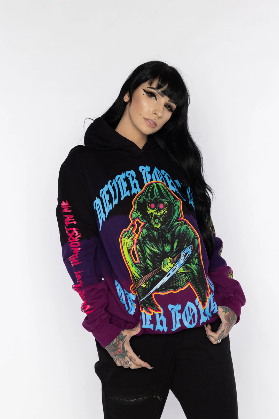 BROKEN PROMISES Hoodies Grave Goblin Dip Dye Hoodie