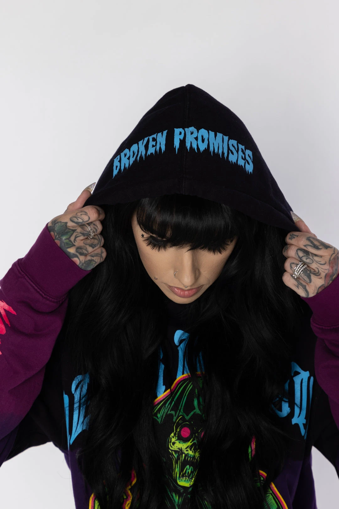 BROKEN PROMISES Hoodies Grave Goblin Dip Dye Hoodie