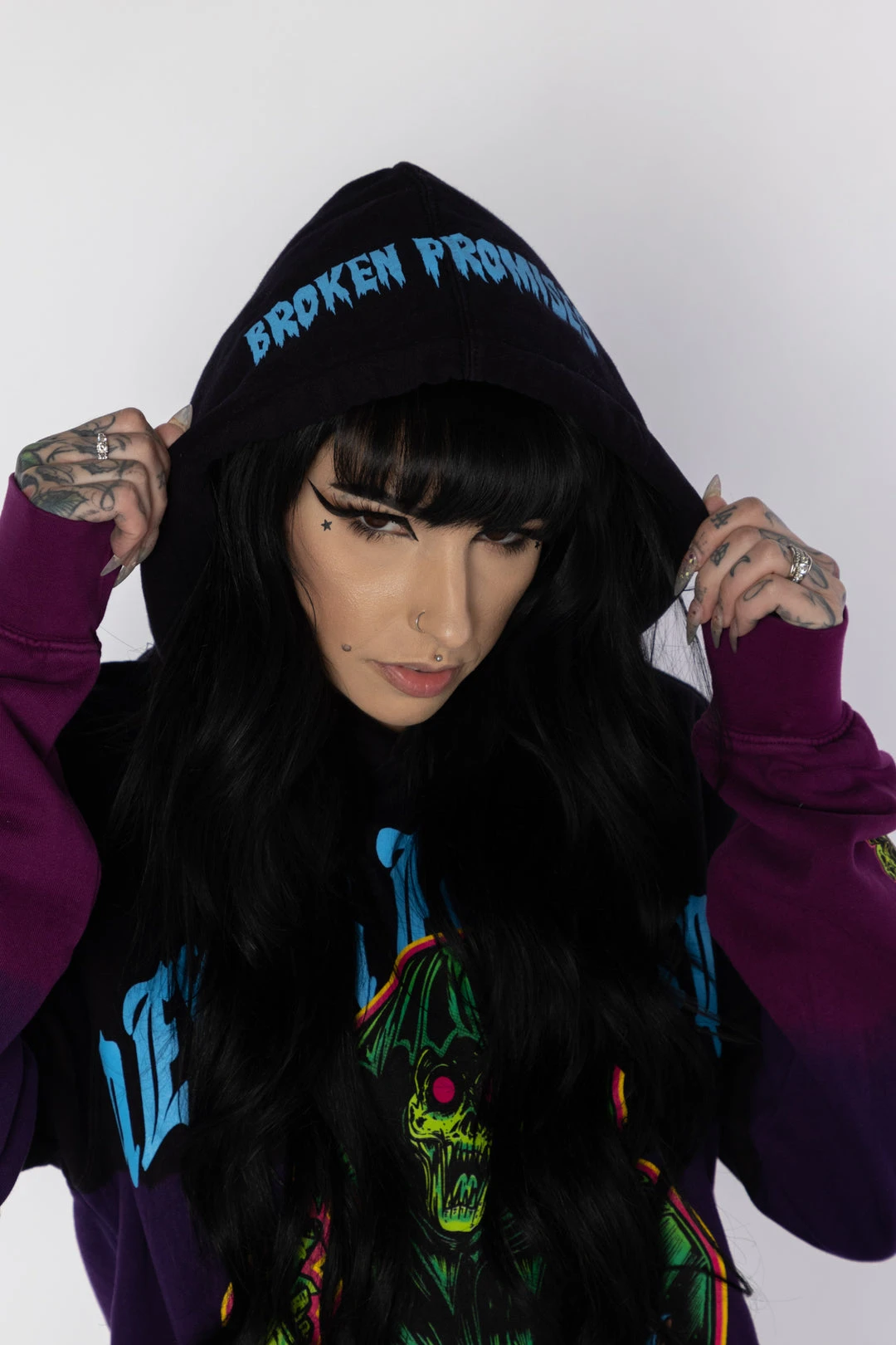 BROKEN PROMISES Hoodies Grave Goblin Dip Dye Hoodie