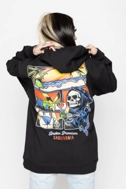 BROKEN PROMISES Hoodies Sadifornia Hoodie Black