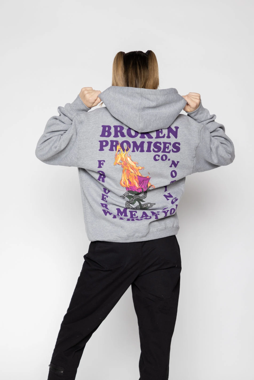 BROKEN PROMISES Hoodies BP Without You Hoodie Grey