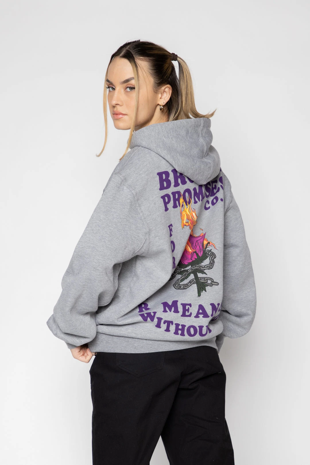 BROKEN PROMISES Hoodies BP Without You Hoodie Grey