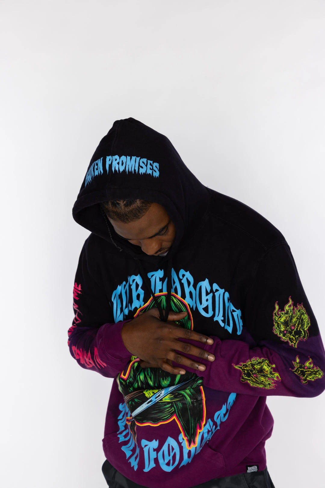 BROKEN PROMISES Hoodies Grave Goblin Dip Dye Hoodie