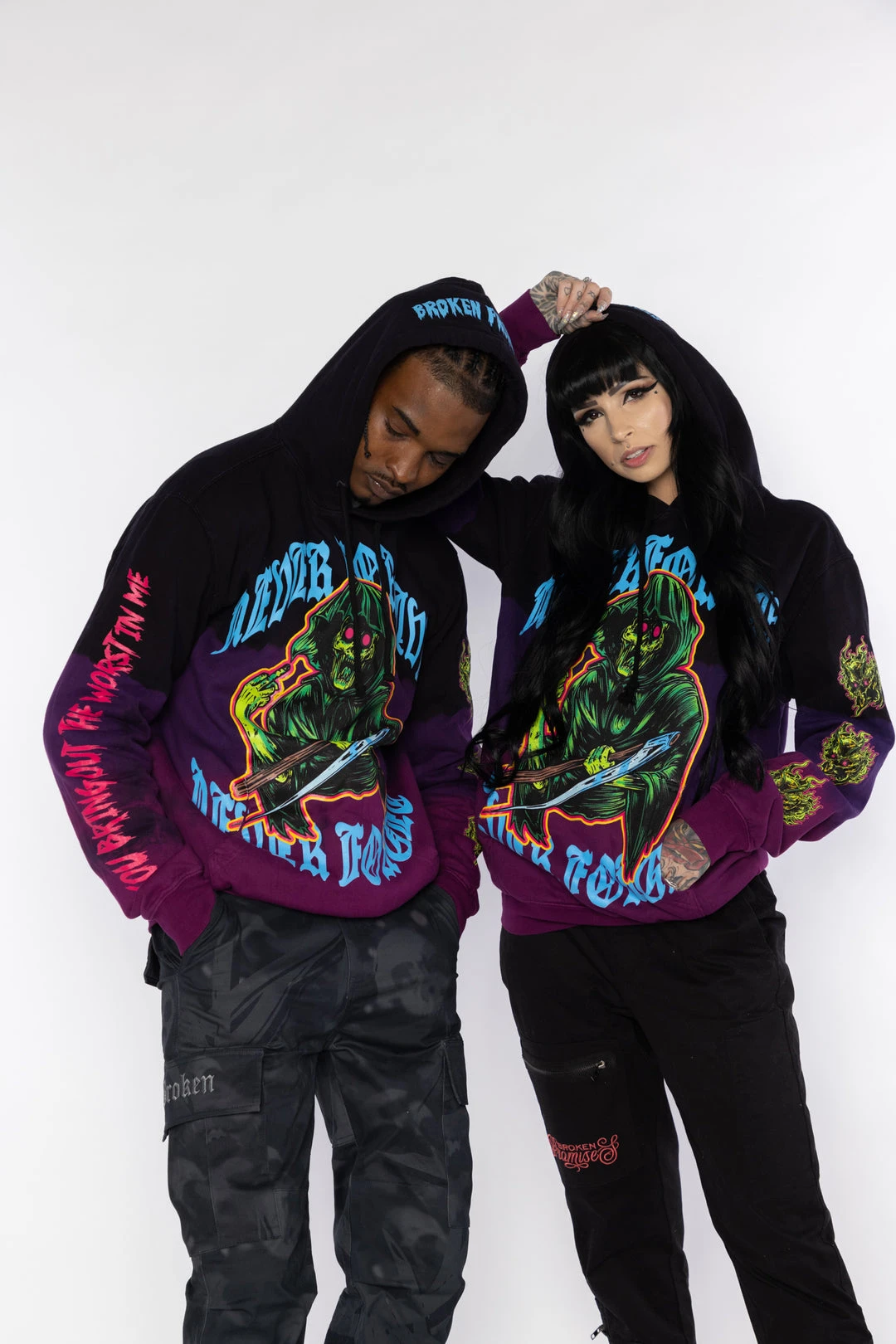 BROKEN PROMISES Hoodies Grave Goblin Dip Dye Hoodie