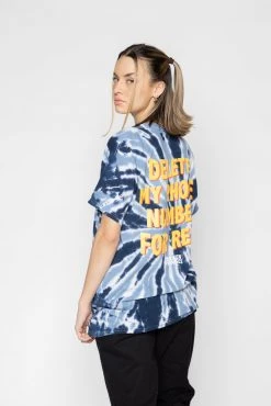 BROKEN PROMISES On Call Spiral Dye Tee Blue Shirts