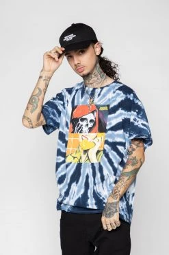 BROKEN PROMISES On Call Spiral Dye Tee Blue Shirts