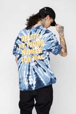 BROKEN PROMISES On Call Spiral Dye Tee Blue Shirts