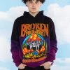 BROKEN PROMISES Memories Faded Dip Dye Purple Hoodie - BPxYH Hoodies