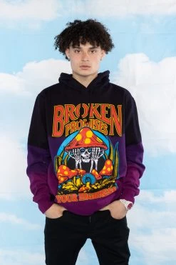 BROKEN PROMISES Memories Faded Dip Dye Purple Hoodie - BPxYH Hoodies