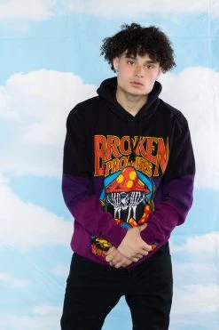 BROKEN PROMISES Memories Faded Dip Dye Purple Hoodie - BPxYH Hoodies