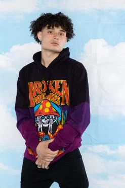 BROKEN PROMISES Memories Faded Dip Dye Purple Hoodie - BPxYH Hoodies