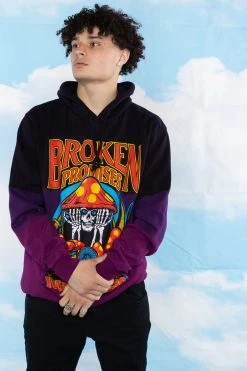 BROKEN PROMISES Memories Faded Dip Dye Purple Hoodie - BPxYH Hoodies