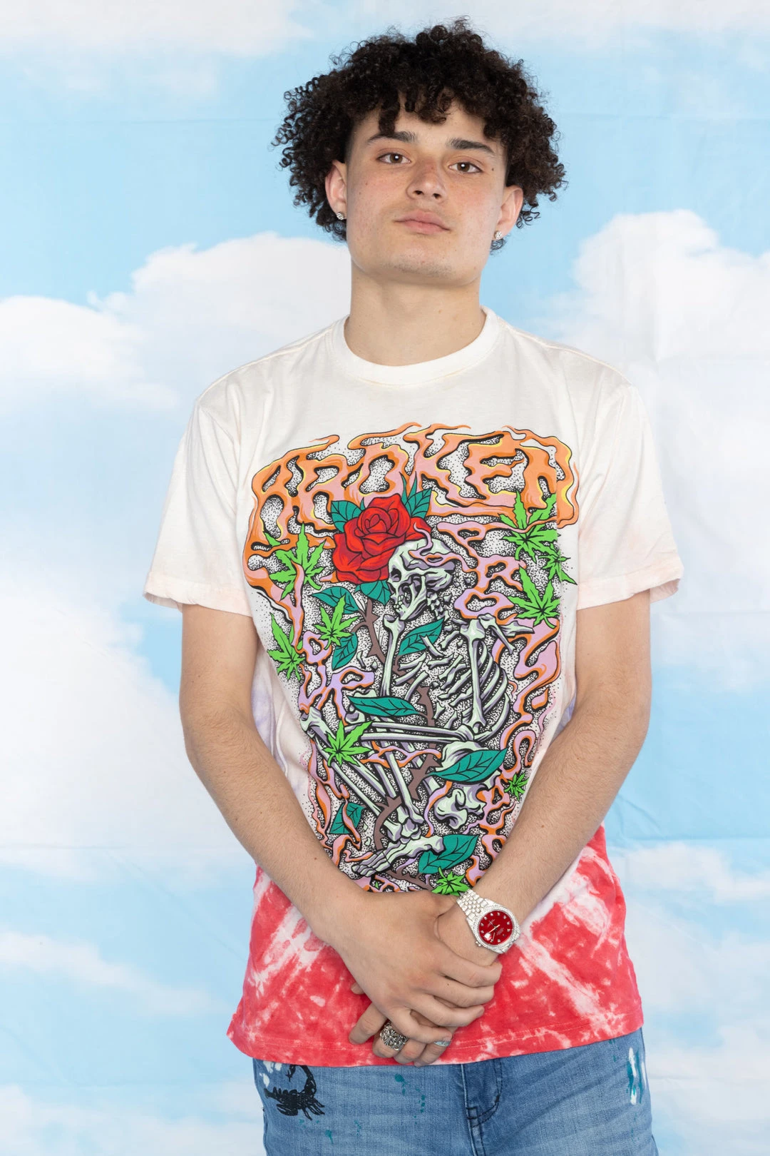 BROKEN PROMISES Up In Smoke V-Dye S/S Tee - BPxYH Shirts