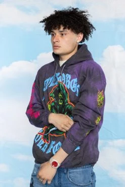 BROKEN PROMISES Hoodies Grave Goblin Hoodie Purple Tie Dye